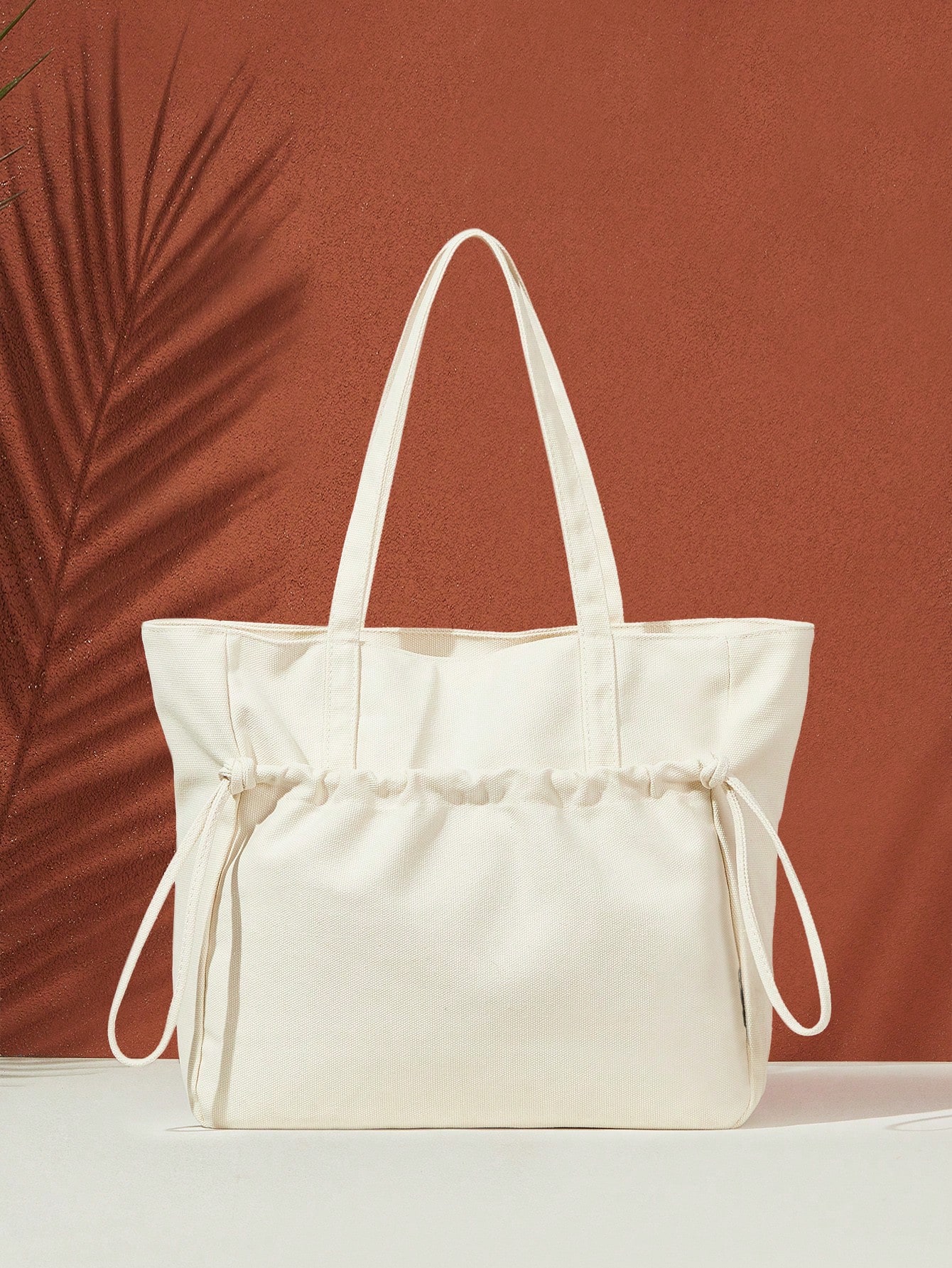 SHEIN VCAY 1 Solid Color Nylon Fashionable Versatile Simple Large Capacity Tote Bag