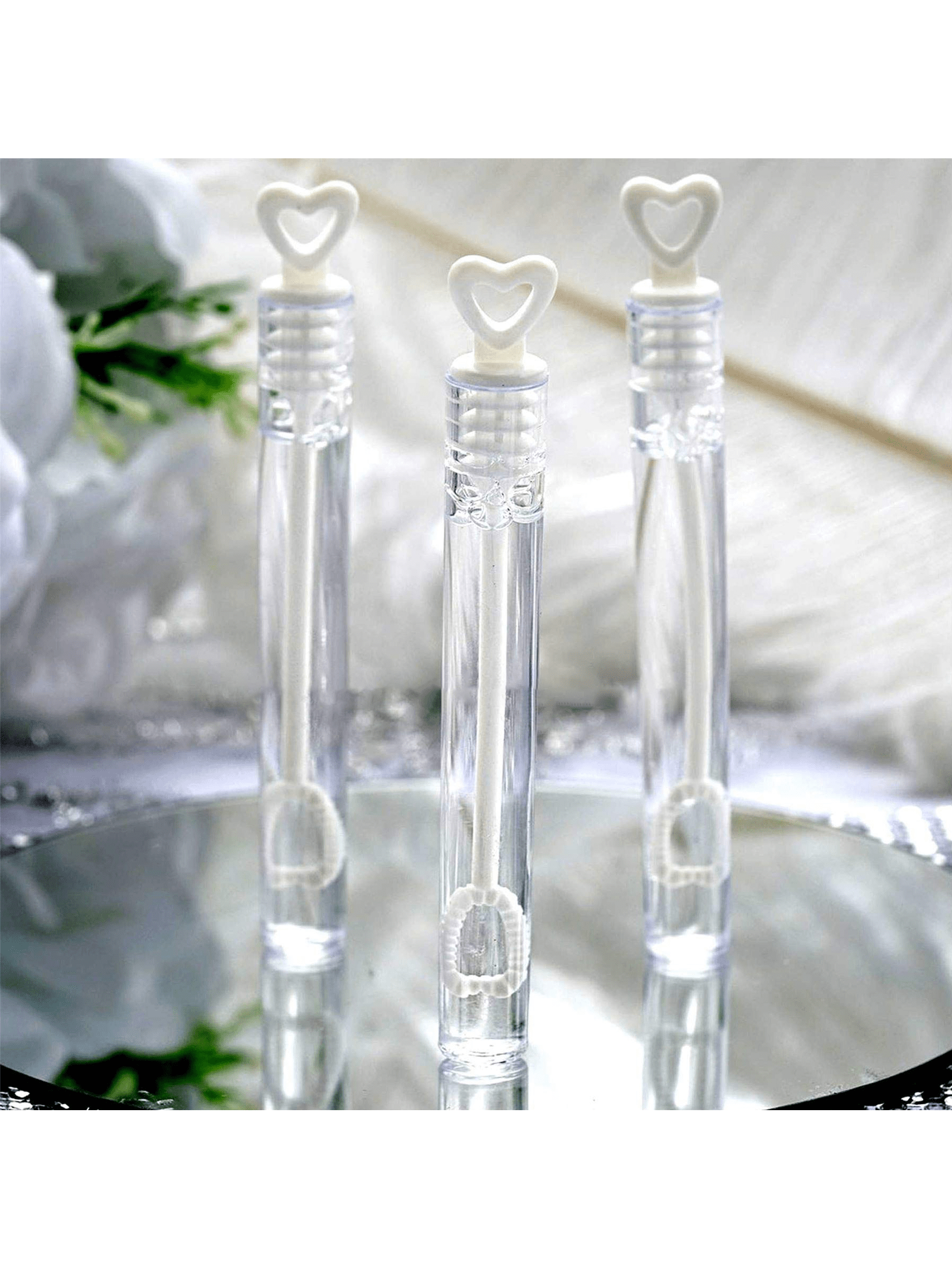 35pcs Bubble Wands, Heart-Shaped Wedding Gifts For Guests Birthday Party Decoration Happy Wedding Bridal Favors, Without Water