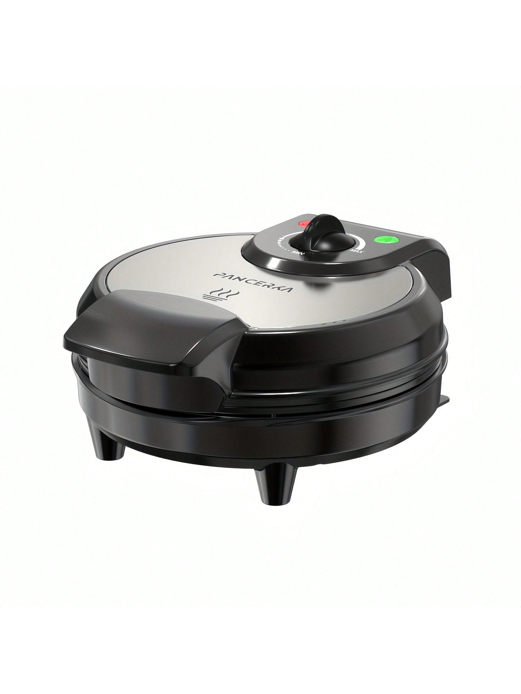 PANCERKA 1PC Belgian Waffle Maker With Adjustable Temperature Control, Non-Stick Plates And Cool Touch Handle, Makes 8" Waffles, Stainless Steel
