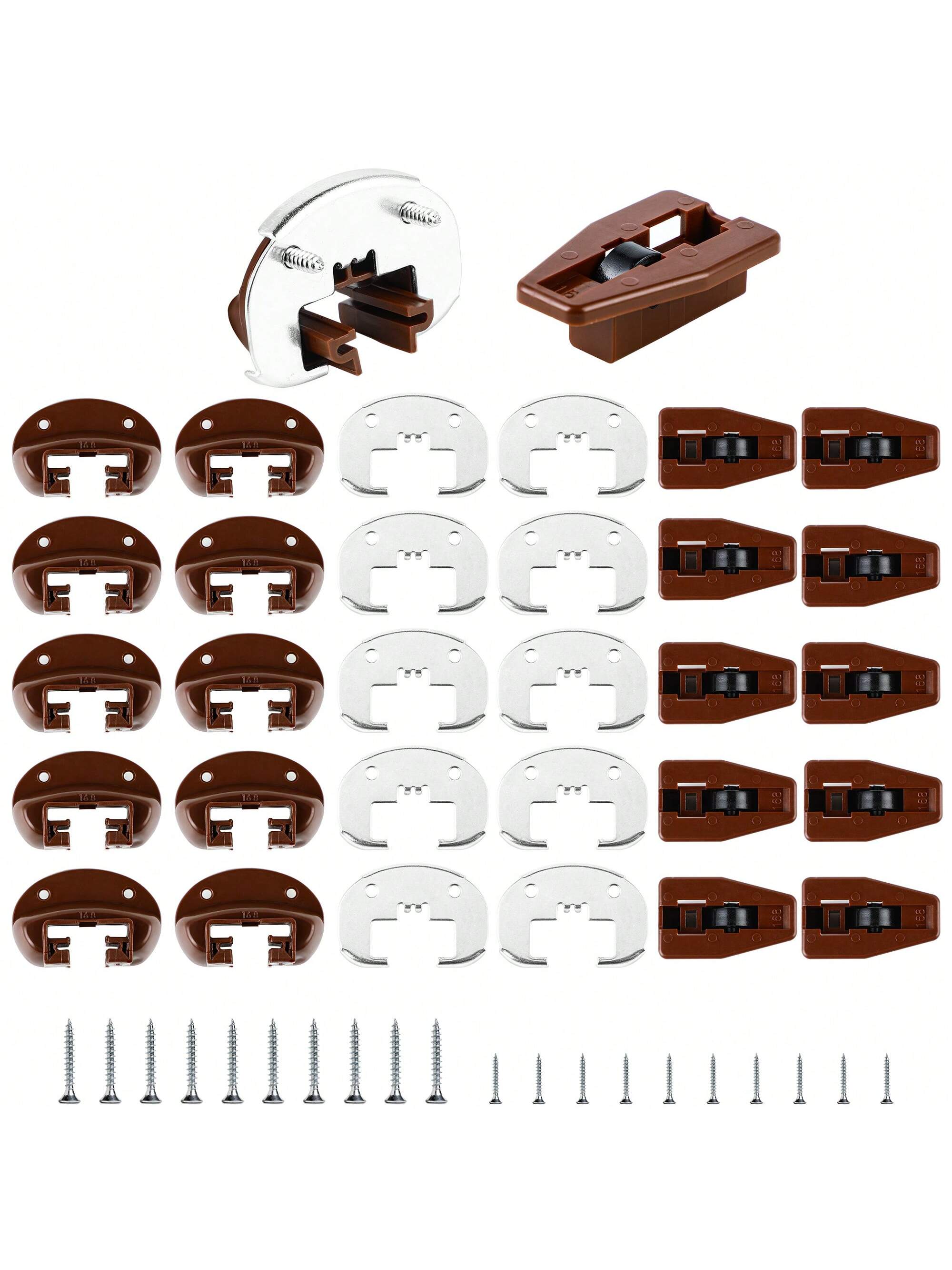 10pcs Upgraded Commercial Style Drawer Slide Kits With Roller Stops, Fits Dresser, Nightstand And Most Furniture Drawers