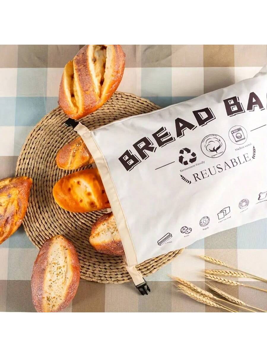 1pc Travel Storage Bag, TPU Bread Bag With Buckle, Reusable  TPU Bread Bag With Lovely Pattern, Suitable For Grocery Shopping, Bread & Other Food Storage