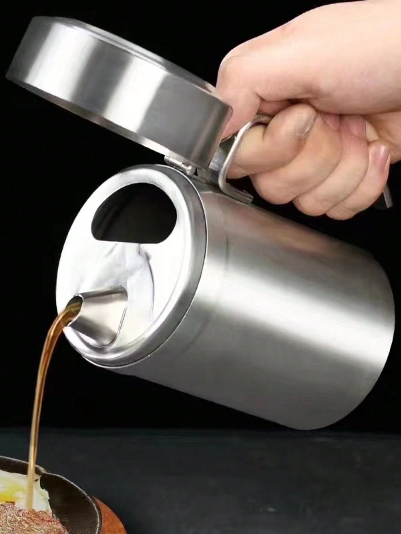 304 Stainless Steel Oil Pot European Dustproof And Insect Proof Oil Pot Kitchen Soy Sauce Vinegar Bottle Seasoning Bottle Large Capacity