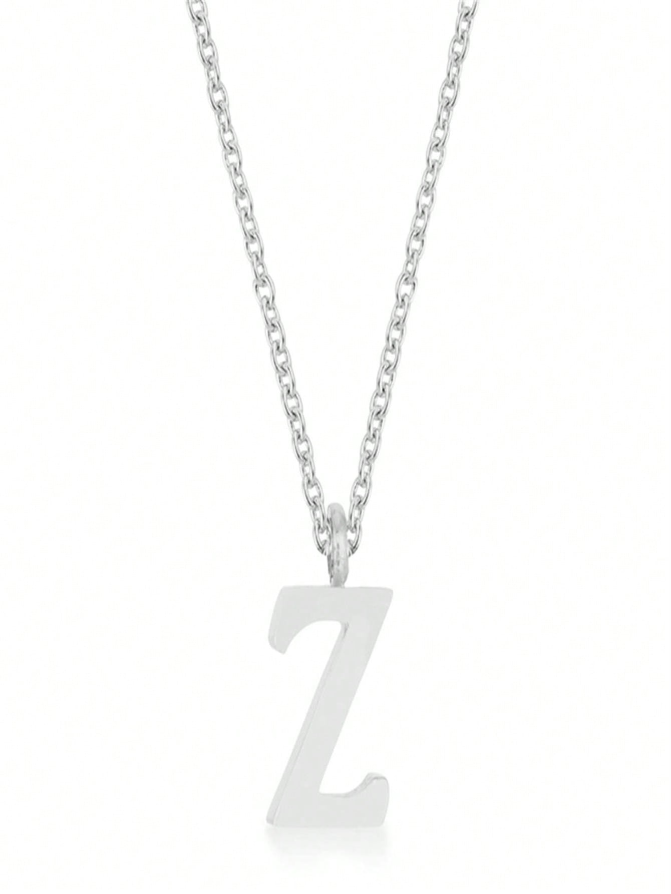 Unbeatablesale Jgoodin P11456R-V00-Z Womens Elaina White Gold Rhodium Stainless Steel Z Initial Necklace