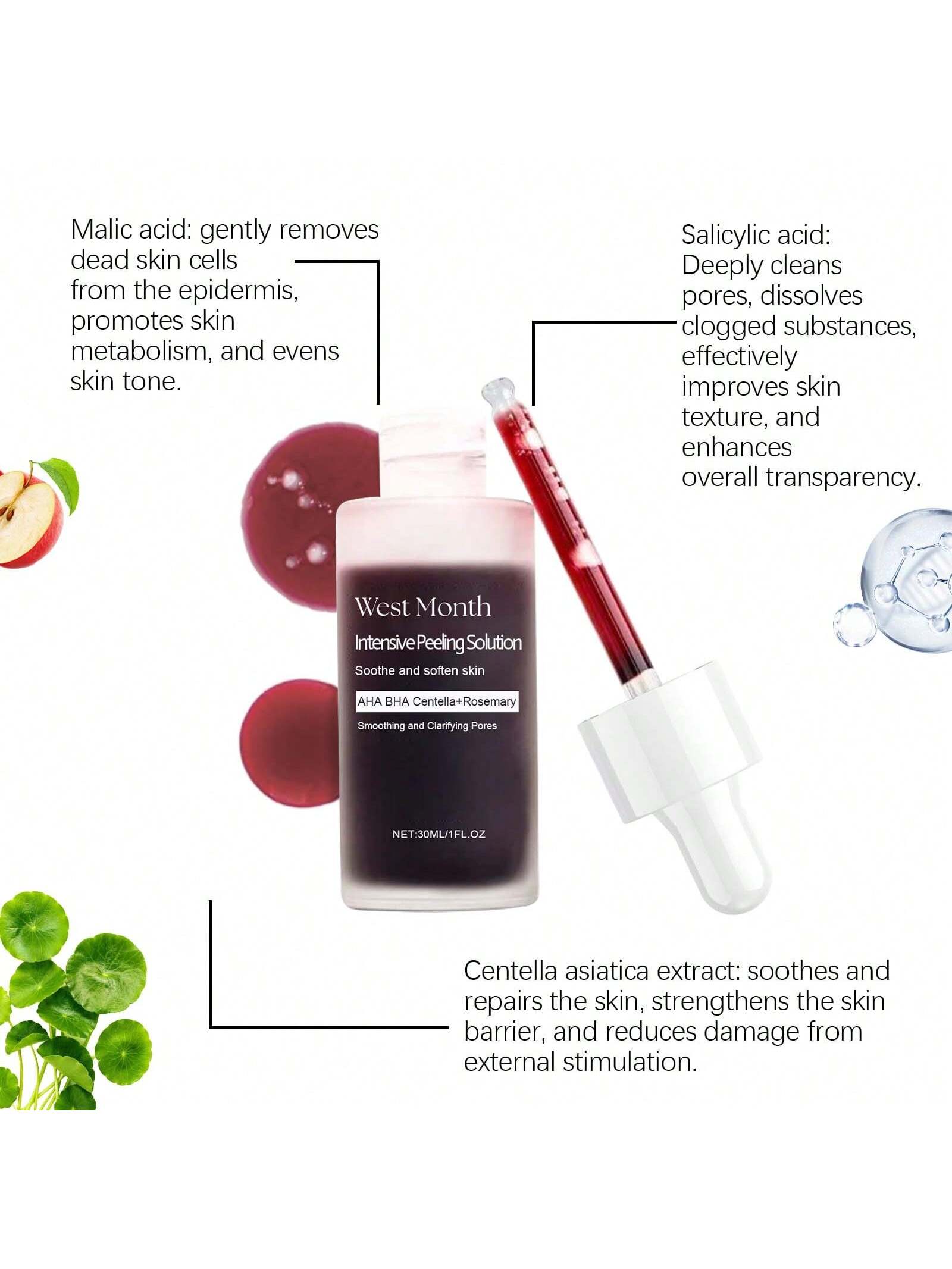30ml Facial Serum With Salicylic Acid, Centella Asiatica Extract, Hydrating & Brightening Facial Essence, Nourishing & Repairing Facial Care, Suitable For Face & Neck