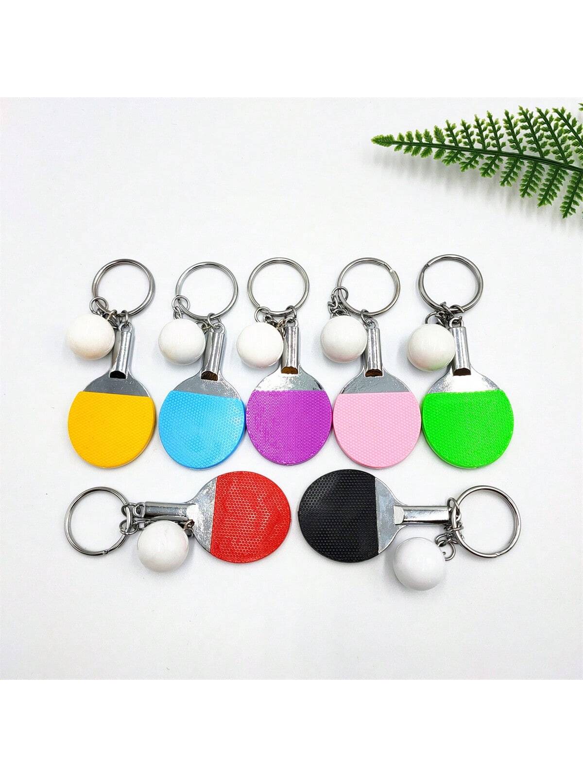 1PC Mini Simulation Ping Pong Key Chain, Creative Mini Ping Pong Car Key Chain Pendant, Sports Fans Small Gifts