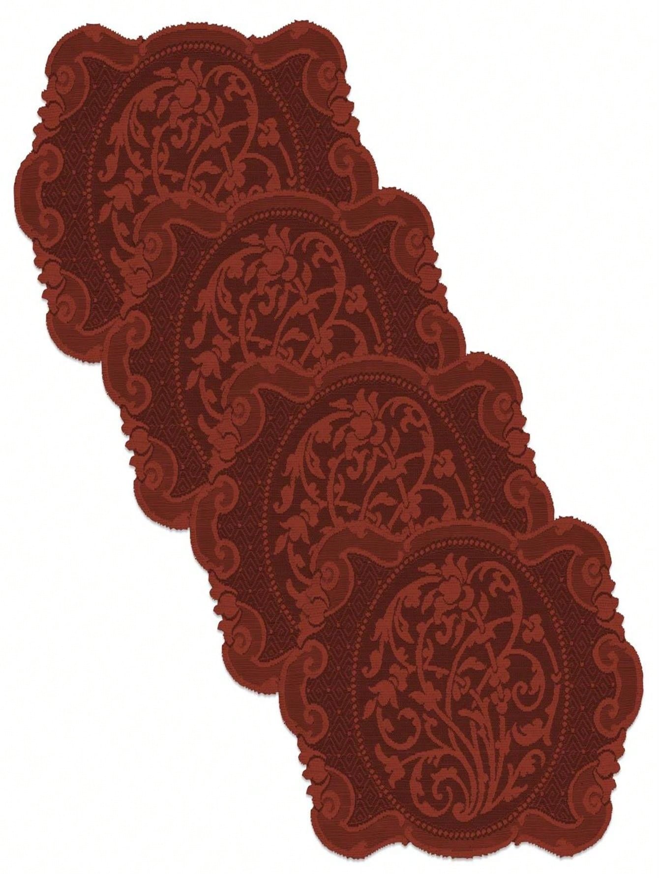 Unbeatablesale 14 X 20 In. Rondeau Placemats,; Paprika - Set Of 4