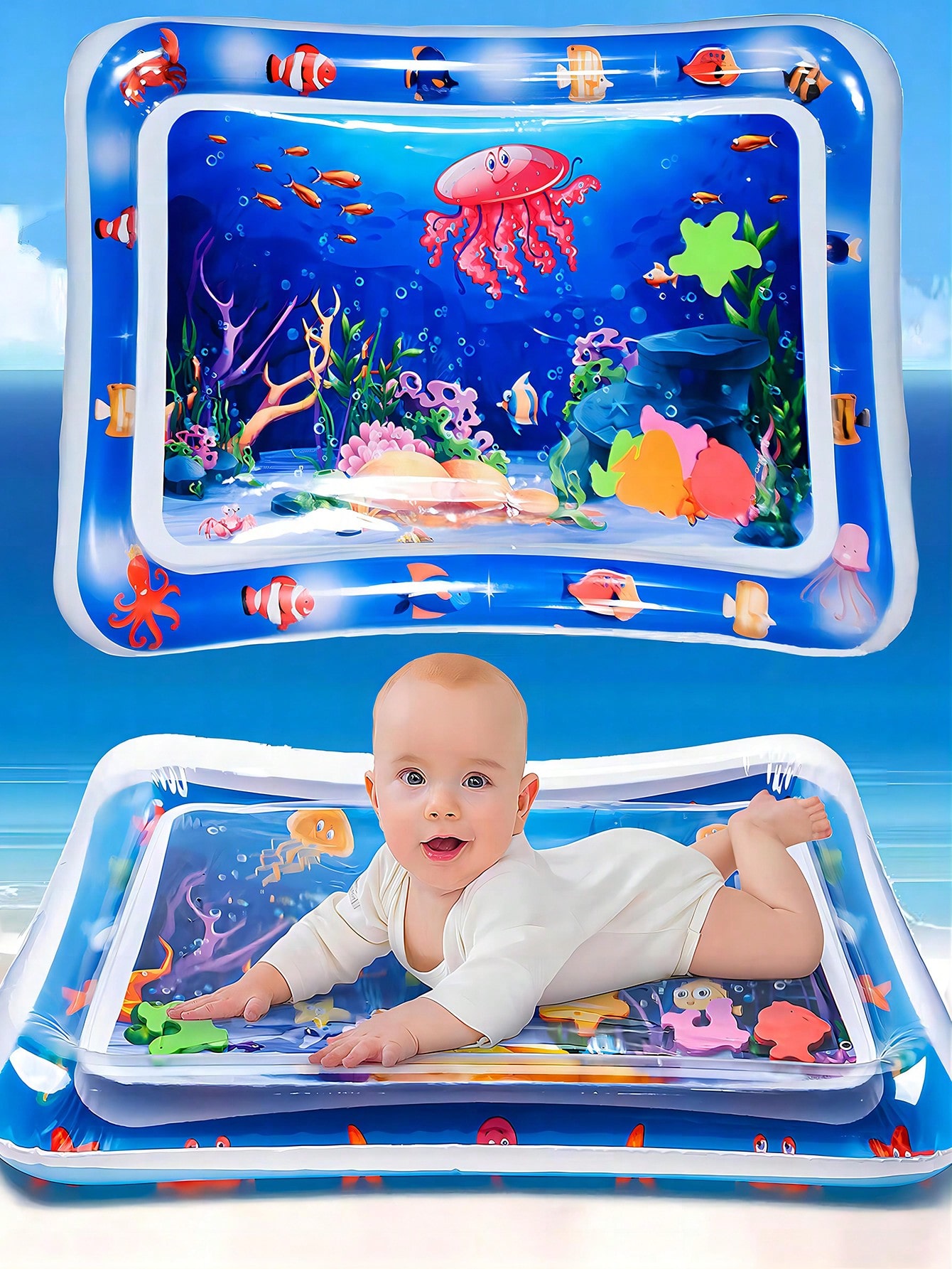 1PC Jellyfish Thickened Baby Water Pad For Crawling And Training ,Comfortable Cushion For ,Promotes Sensory Development And Coordination Halloween Decoration