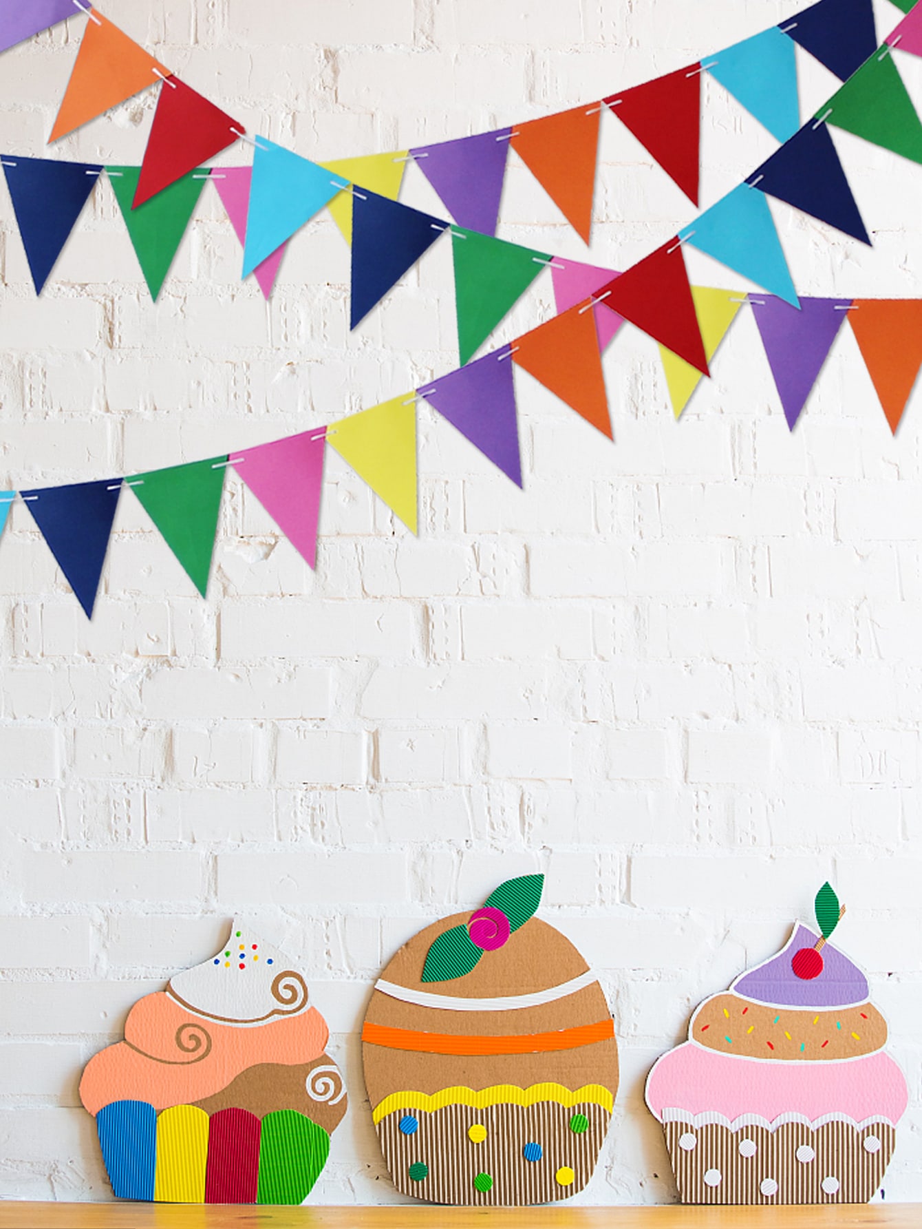 1pc Triangle Pull Flag, Colorful Paper Hanging Banner Decoration For Party