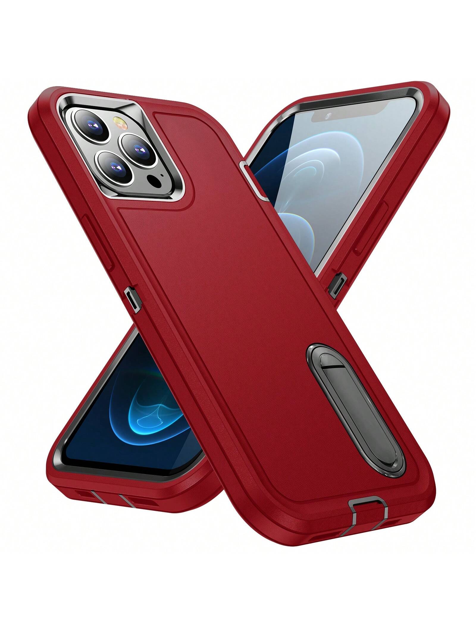 IDsarah For IPhone 12 Pro Max Case With Build-In Kickstand,Heavy Duty Protection Shockproof Anti-Scratch Slim Fit Protective Sturdy Case Hard Cover For IPhone 12 Pro Max 6.7 Inch,Purple/Pink H,Blue/Sapphire Blue,Red,Black,Light Blue/Pink