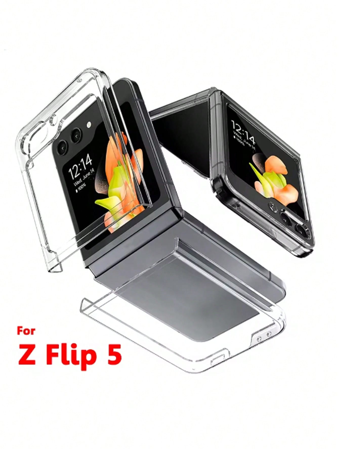 1pc Ultra Thin Transparent Hard PC Case Compatible With Samsung Galaxy Z Flip 5 5G, Scratch Resistant