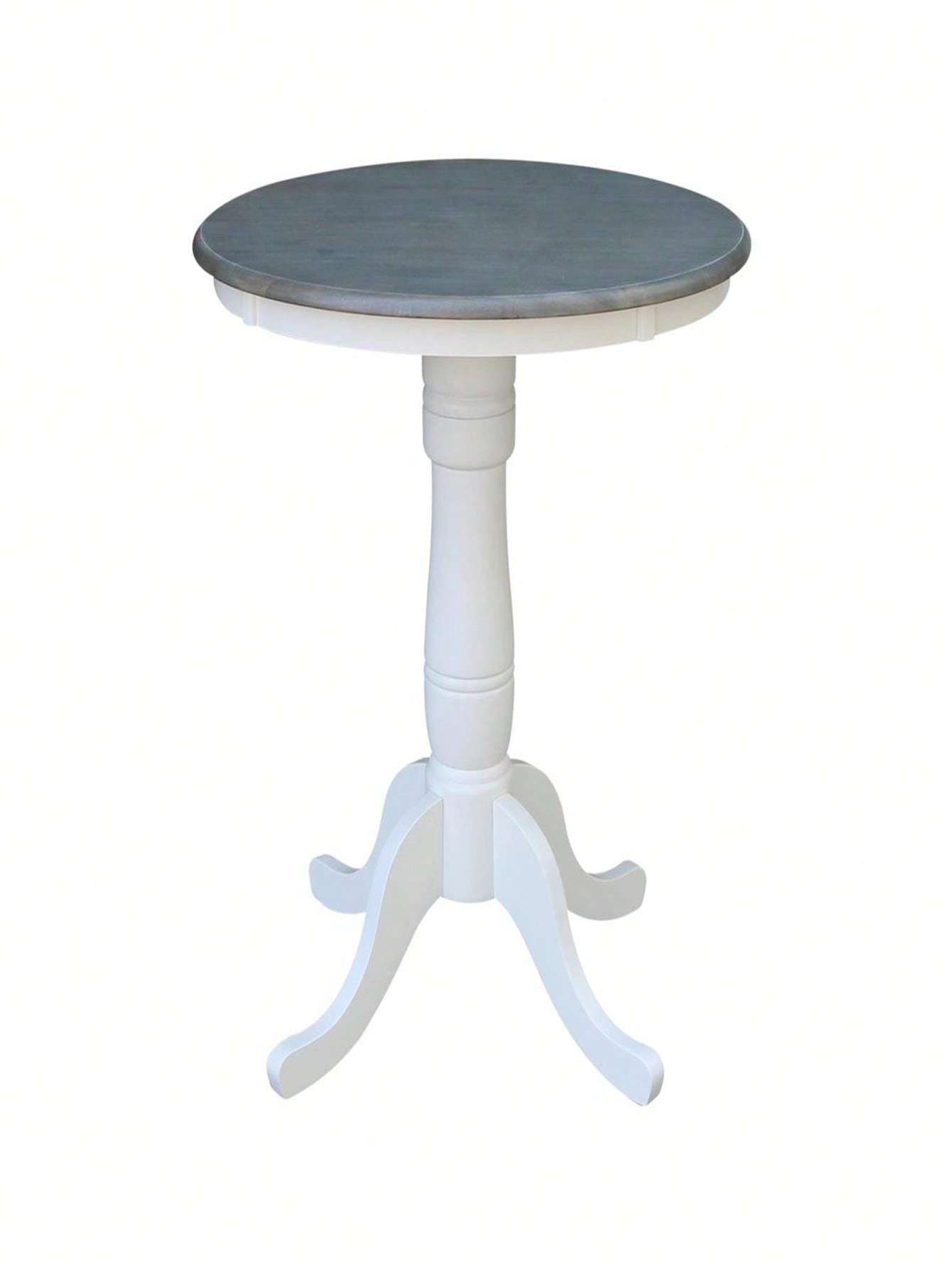 Unbeatablesale International Concepts K05-30RT-6B 30 In. Round Top Pedestal Table With Counter Height White & Heather Gray