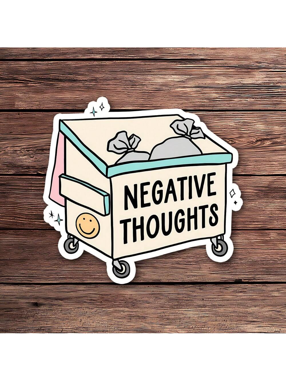 1PC Negative Thoughts Sticker | Mental Health Awareness Decal | Normalize Therapy & Self Love | Let That Stuff Go | Perfect For Anxiety & PTSD Support | Trendy Design For Trauma Dumping & Intrusive Thoughts